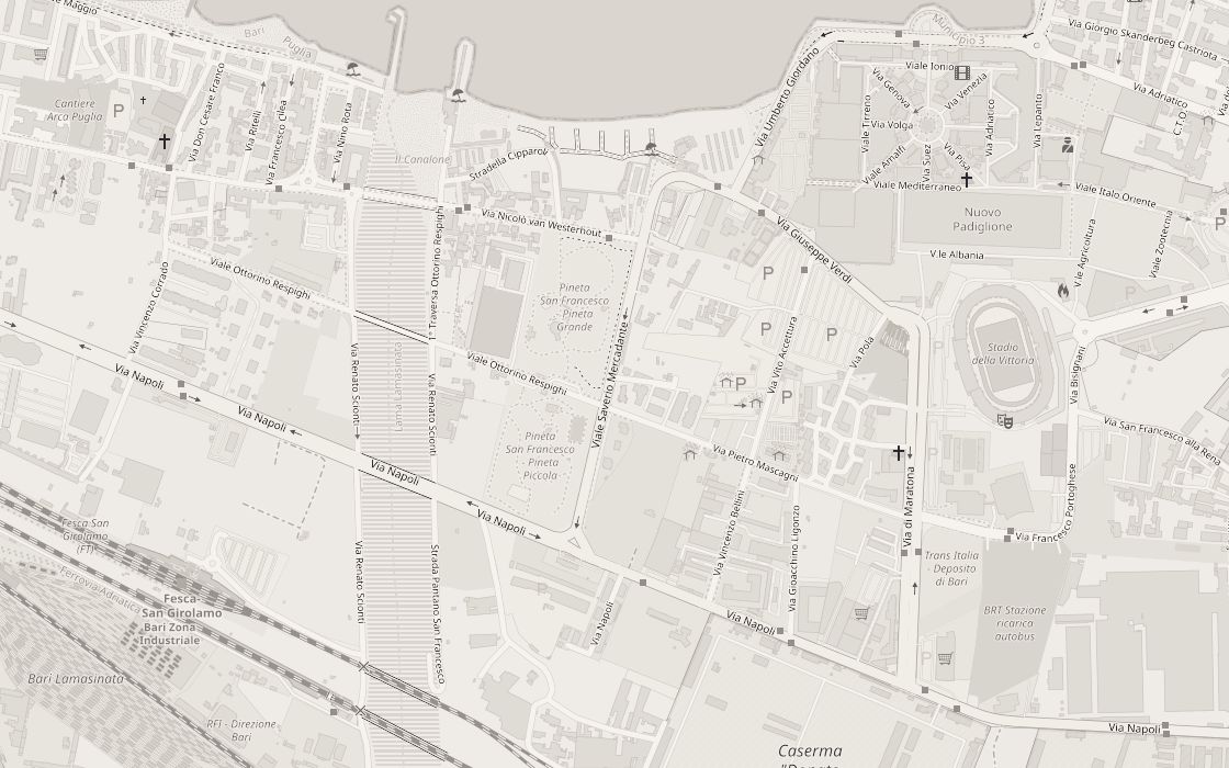 Mappa della zona di Viale Saverio Mercadante a Bari con la posizione dello studio